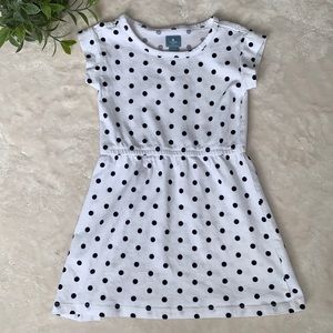 Baby Gap White Navy Polka Dot Dress 3 EUC